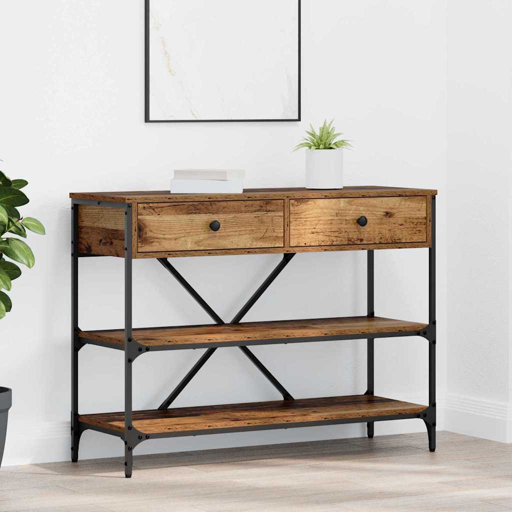 Wandtafel met lade met plank Bruin 100 x 34,5 x 75 cm Hout is nu te koop bij PeponiXL, paradijselijk wonen!