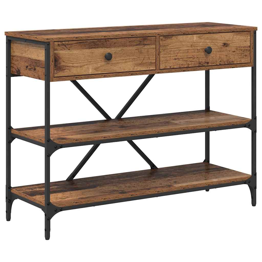 Wandtafel met lade met plank Bruin 100 x 34,5 x 75 cm Hout is nu te koop bij PeponiXL, paradijselijk wonen!