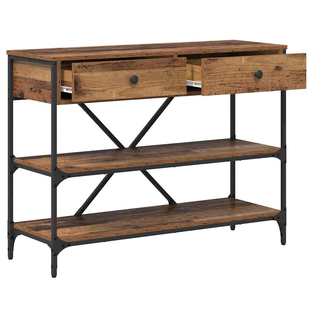 Wandtafel met lade met plank Bruin 100 x 34,5 x 75 cm Hout is nu te koop bij PeponiXL, paradijselijk wonen!