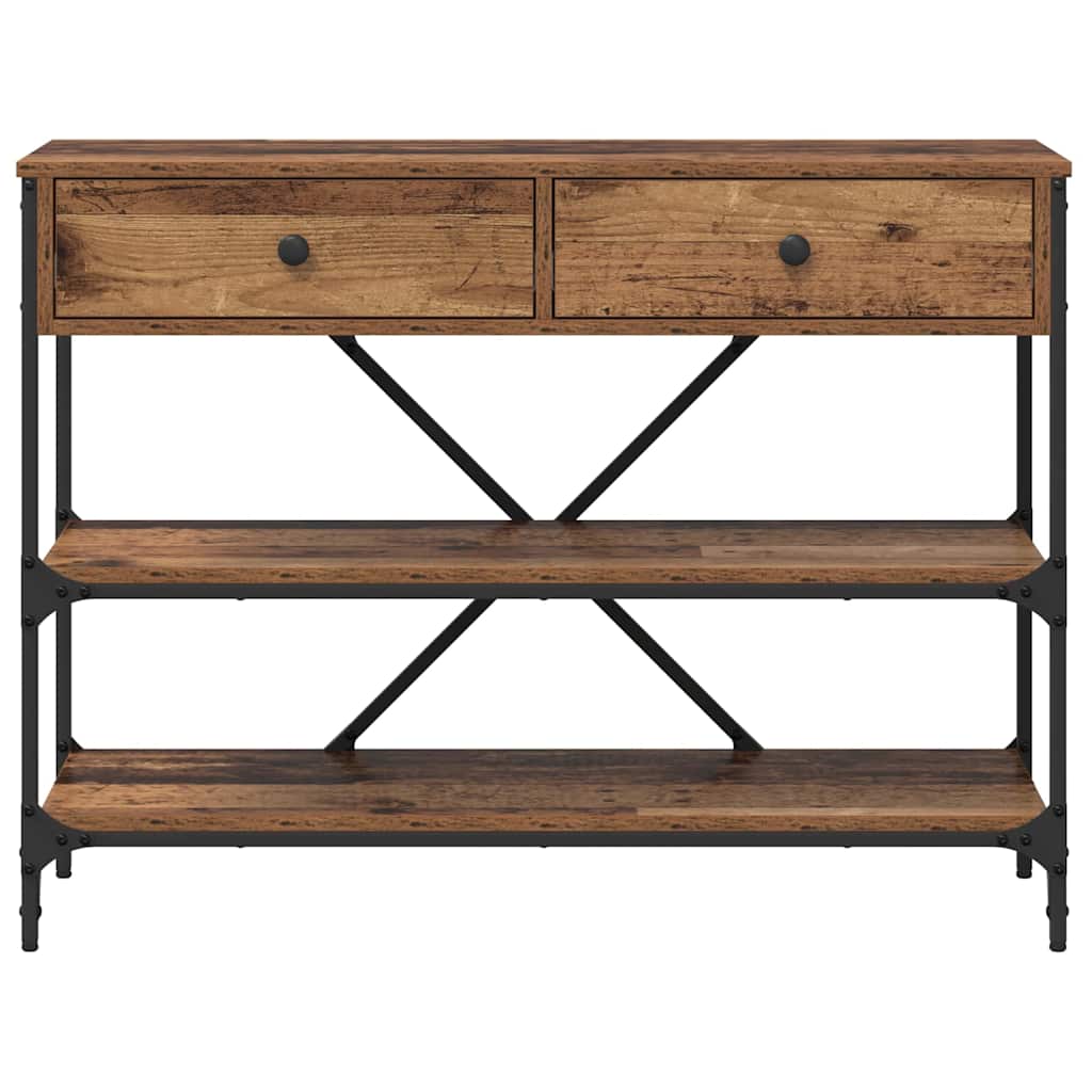 Wandtafel met lade met plank Bruin 100 x 34,5 x 75 cm Hout is nu te koop bij PeponiXL, paradijselijk wonen!