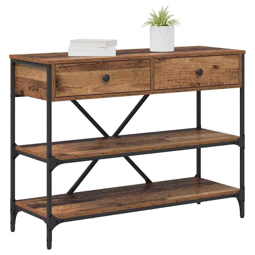 Wandtafel met lade met plank Bruin 100 x 34,5 x 75 cm Hout is nu te koop bij PeponiXL, paradijselijk wonen!
