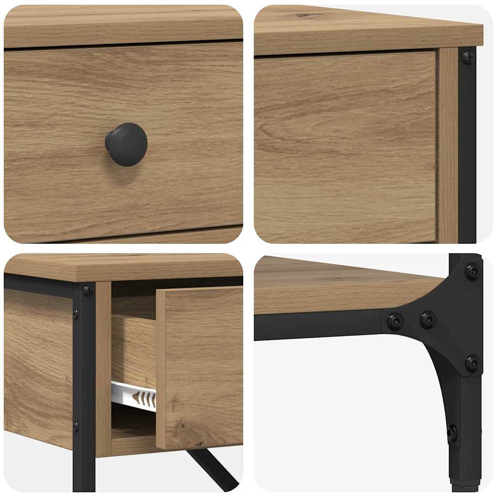 Wandtafel met lade met plank Bruin 100 x 34,5 x 75 cm Hout is nu te koop bij PeponiXL, paradijselijk wonen!