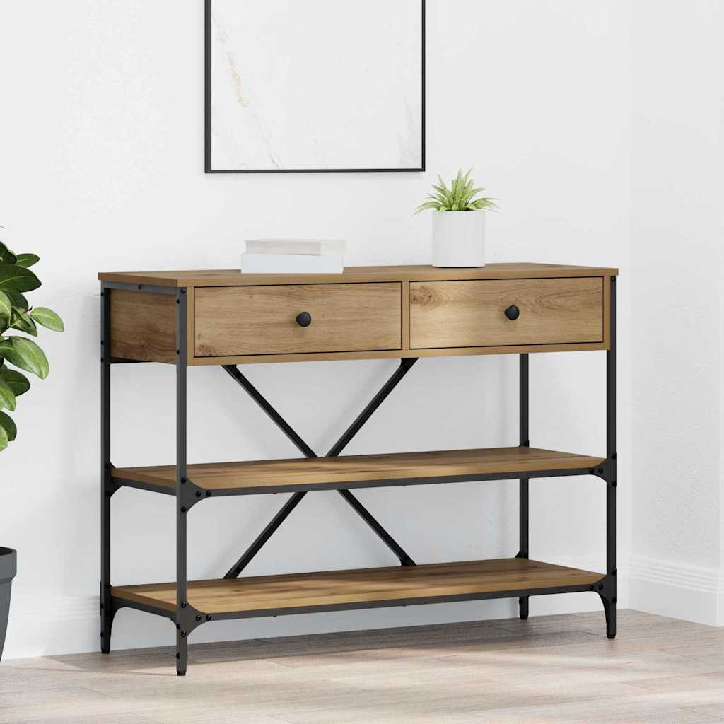 Wandtafel met lade met plank Bruin 100 x 34,5 x 75 cm Hout is nu te koop bij PeponiXL, paradijselijk wonen!