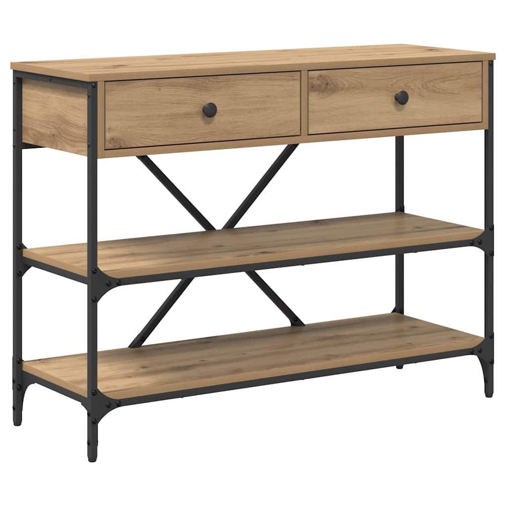 Wandtafel met lade met plank Bruin 100 x 34,5 x 75 cm Hout is nu te koop bij PeponiXL, paradijselijk wonen!
