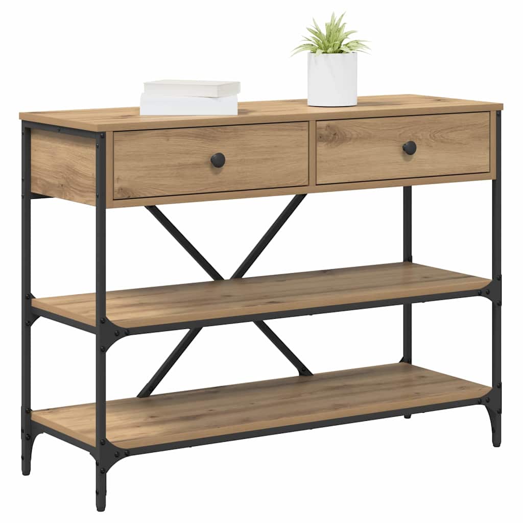 Wandtafel met lade met plank Bruin 100 x 34,5 x 75 cm Hout is nu te koop bij PeponiXL, paradijselijk wonen!