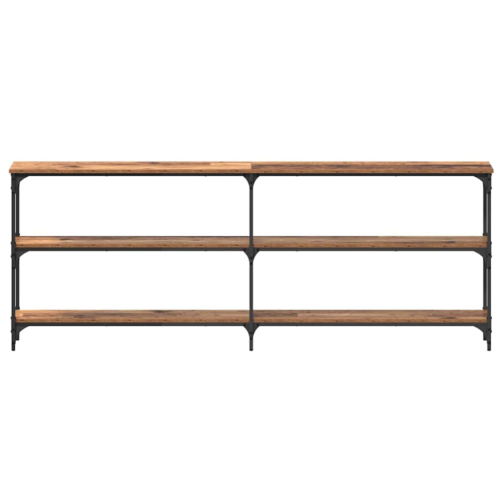 Wandtafel Oud Hout 200 x 29 x 75 cm Geperst Hout en Metaal is nu te koop bij PeponiXL, paradijselijk wonen!