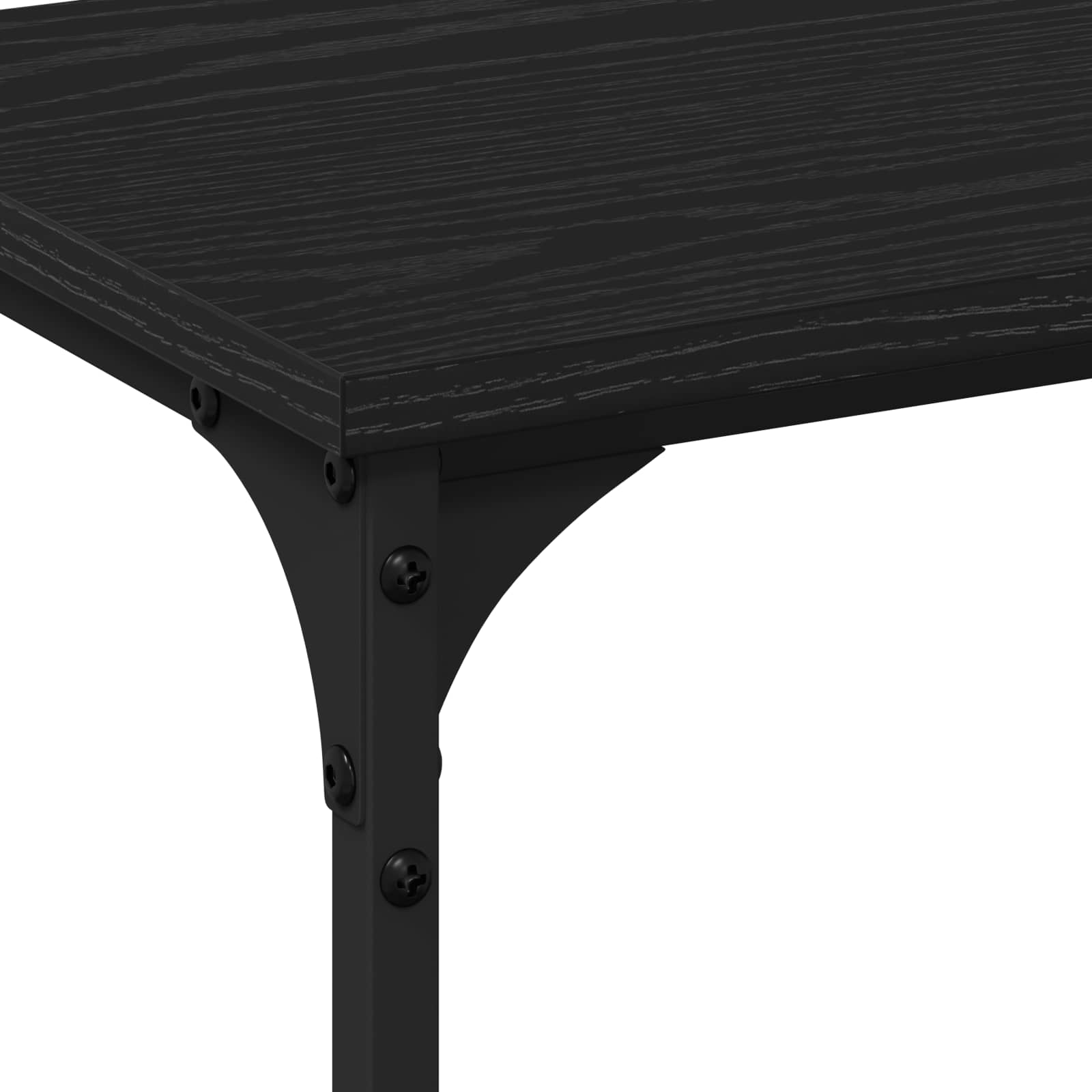 Wandtafel Zwart eiken 200 x 29 x 75 cm Geperst Hout en Metaal is nu te koop bij PeponiXL, paradijselijk wonen!