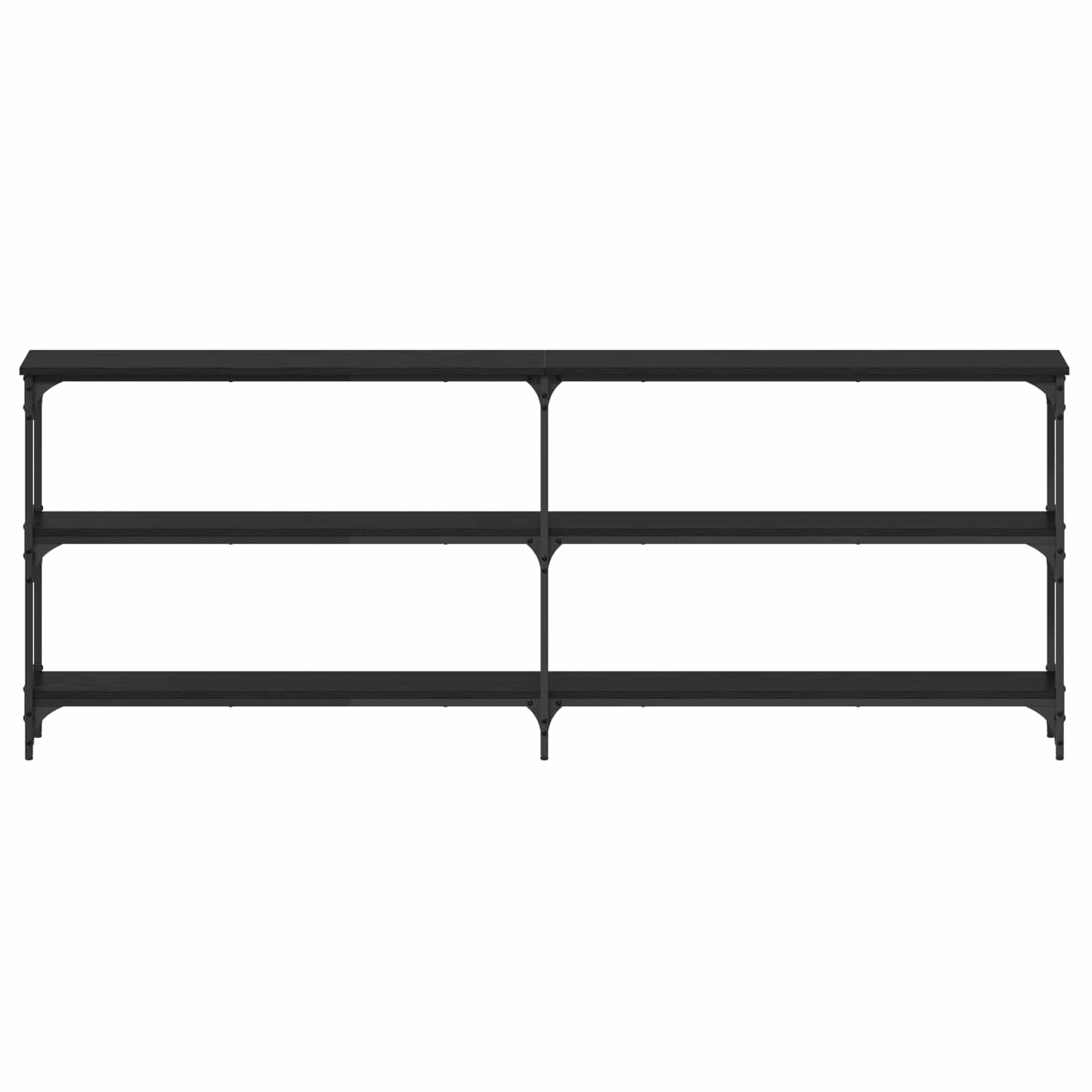 Wandtafel Zwart eiken 200 x 29 x 75 cm Geperst Hout en Metaal is nu te koop bij PeponiXL, paradijselijk wonen!