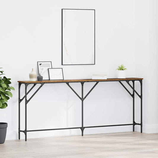 Wandtafel Oud Hout 180 x 23 x 75 cm Gelaagd hout en metaal is nu te koop bij PeponiXL, paradijselijk wonen!