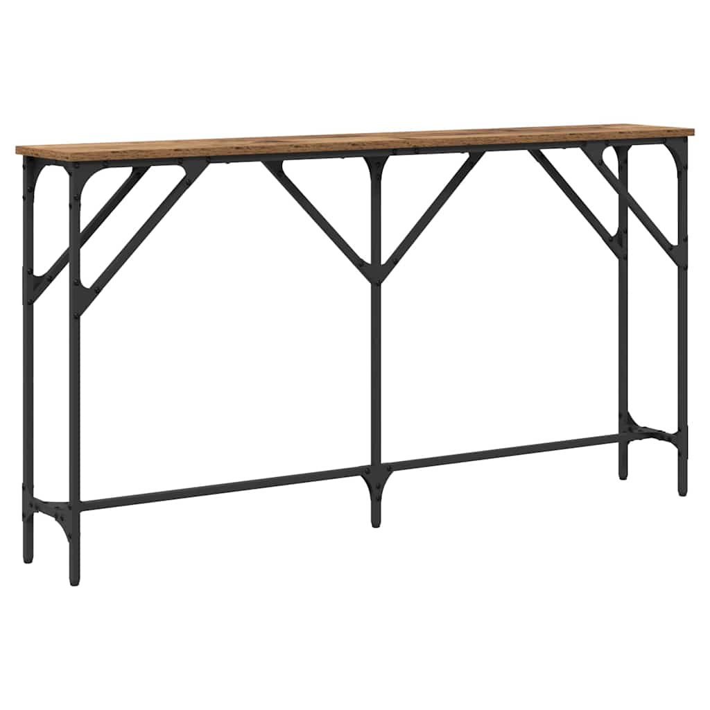 Wandtafel Oud Hout 140 x 23 x 75 cm Gelaagd hout en metaal is nu te koop bij PeponiXL, paradijselijk wonen!