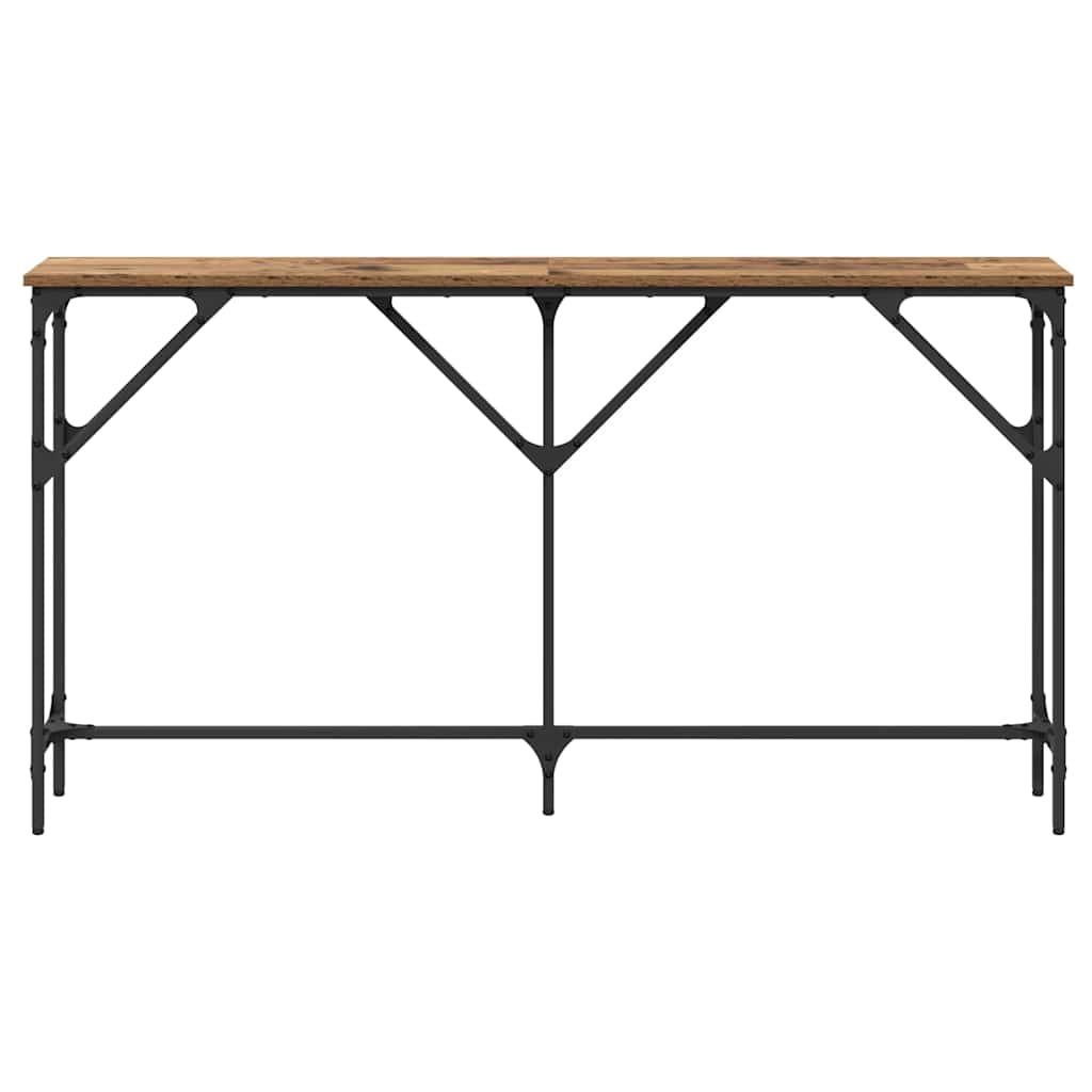 Wandtafel Oud Hout 140 x 23 x 75 cm Gelaagd hout en metaal is nu te koop bij PeponiXL, paradijselijk wonen!
