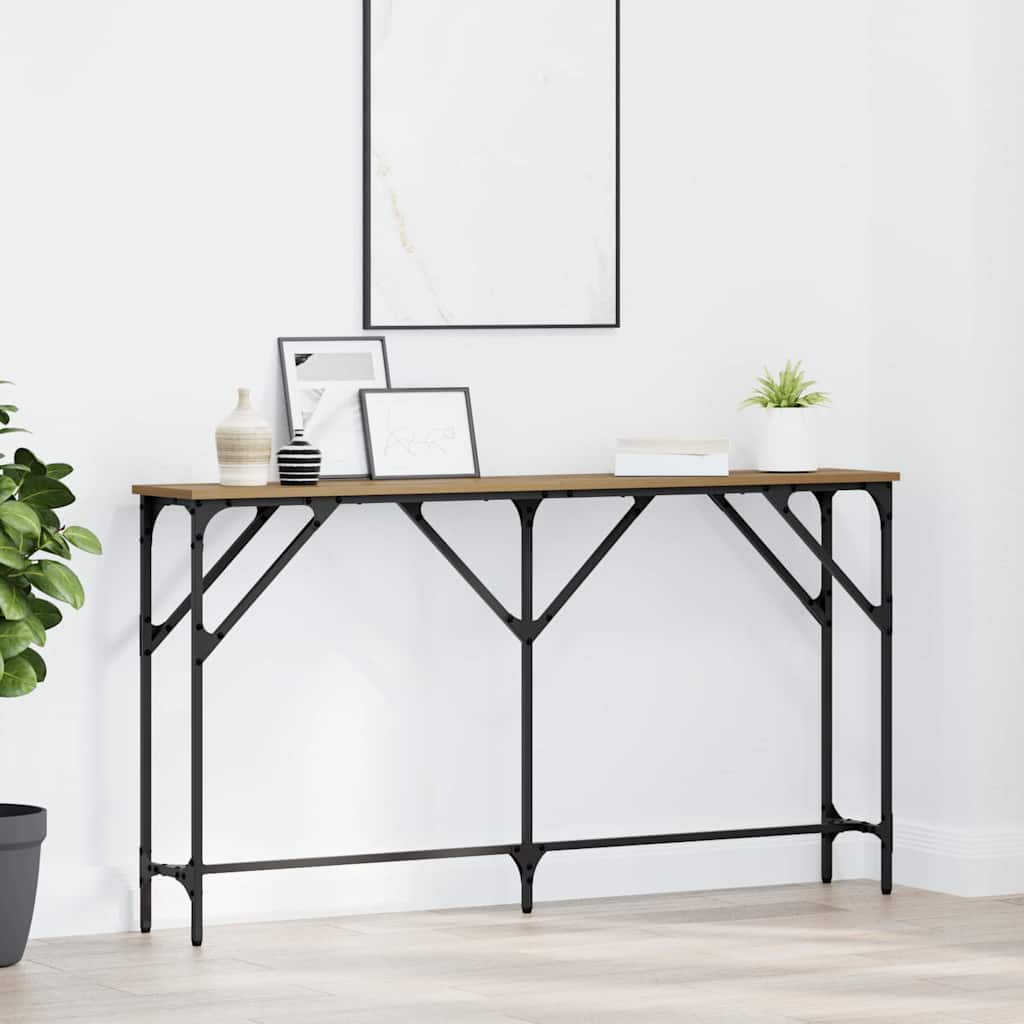 Wandtafel artisanaal eikenkleurig 140 x 23 x 75 cm is nu te koop bij PeponiXL, paradijselijk wonen!