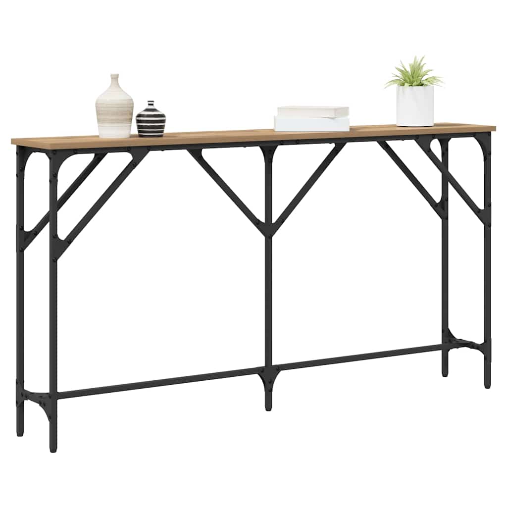Wandtafel artisanaal eikenkleurig 140 x 23 x 75 cm is nu te koop bij PeponiXL, paradijselijk wonen!