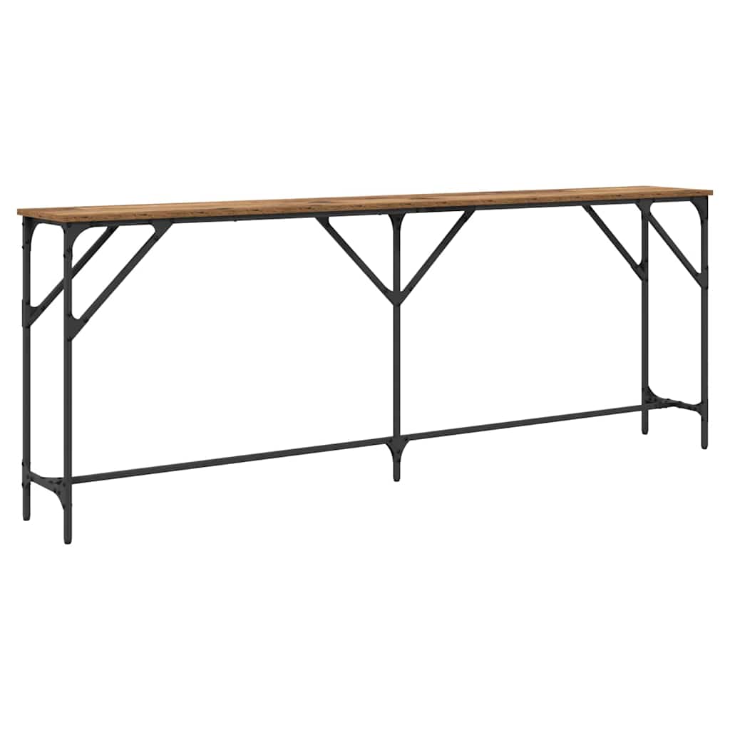 Wandtafel Oud Hout 200 x 29 x 75 cm Gelaagd hout en metaal is nu te koop bij PeponiXL, paradijselijk wonen!