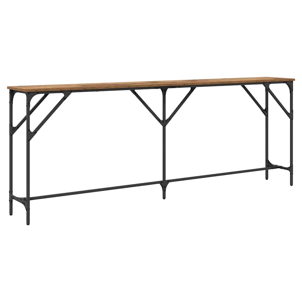 Wandtafel Oud Hout 200 x 29 x 75 cm Gelaagd hout en metaal is nu te koop bij PeponiXL, paradijselijk wonen!