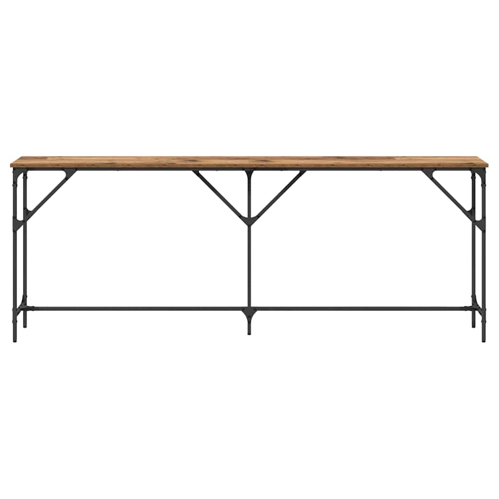 Wandtafel Oud Hout 200 x 29 x 75 cm Gelaagd hout en metaal is nu te koop bij PeponiXL, paradijselijk wonen!