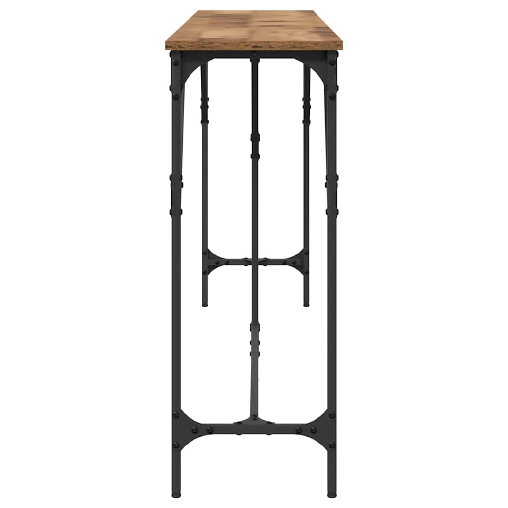 Wandtafel Oud Hout 200 x 29 x 75 cm Gelaagd hout en metaal is nu te koop bij PeponiXL, paradijselijk wonen!