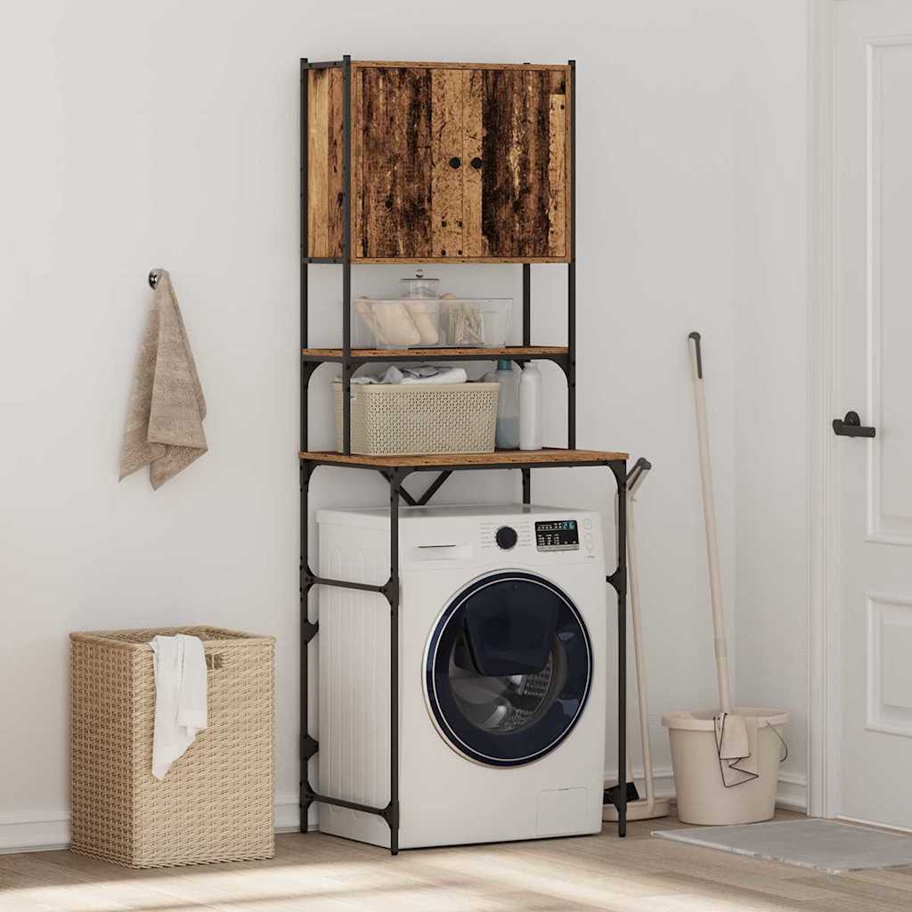 Wasmachinekast Oudhout 68 x 48,5 x 194 cm Bewerkt hout is nu te koop bij PeponiXL, paradijselijk wonen!