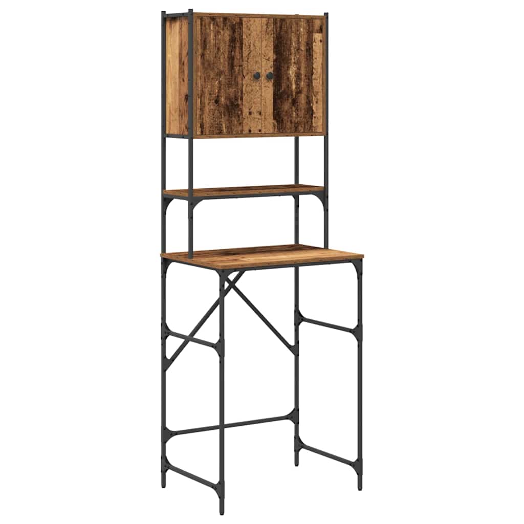 Wasmachinekast Oudhout 68 x 48,5 x 194 cm Bewerkt hout is nu te koop bij PeponiXL, paradijselijk wonen!
