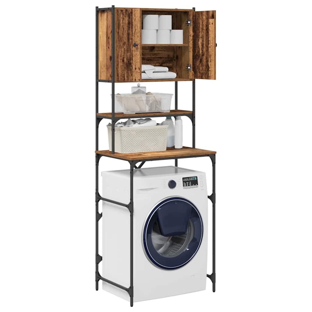Wasmachinekast Oudhout 68 x 48,5 x 194 cm Bewerkt hout is nu te koop bij PeponiXL, paradijselijk wonen!