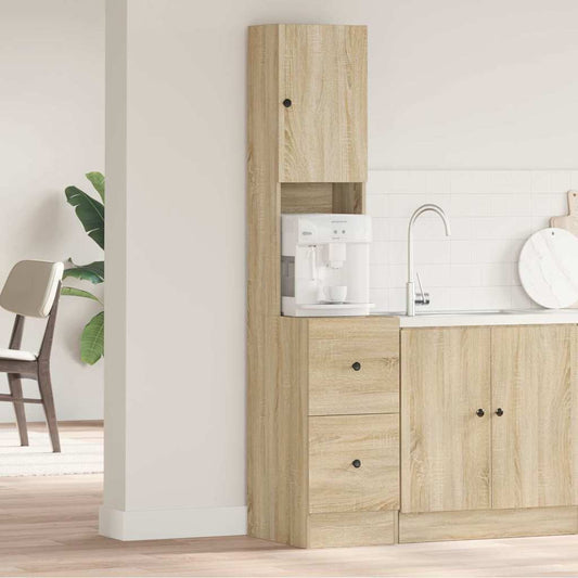 Keukenkast met lade Beige 35 x 50 x 180 cm Bewerkt hout is nu te koop bij PeponiXL, paradijselijk wonen!