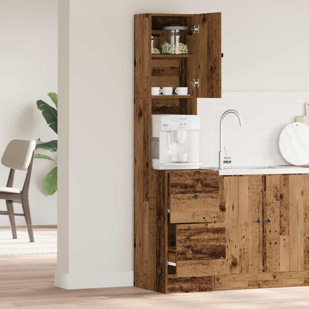 Keukenbuffet met lade met plank Oudhout 32 x 50 x 180 cm is nu te koop bij PeponiXL, paradijselijk wonen!