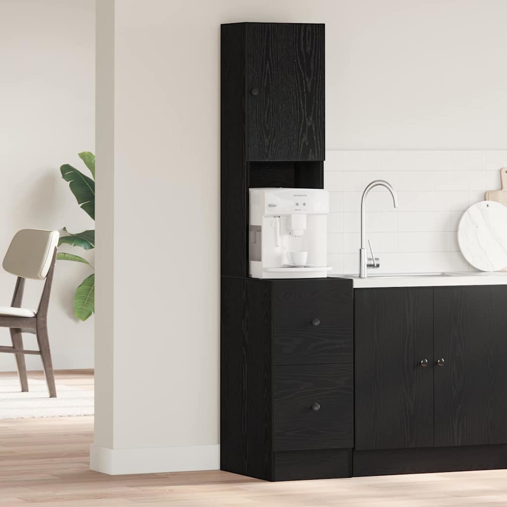Keukenbuffet met lade met plank Zwart Eiken 32 x 50 x 180 cm is nu te koop bij PeponiXL, paradijselijk wonen!