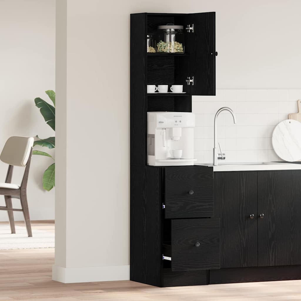 Keukenbuffet met lade met plank Zwart Eiken 32 x 50 x 180 cm is nu te koop bij PeponiXL, paradijselijk wonen!