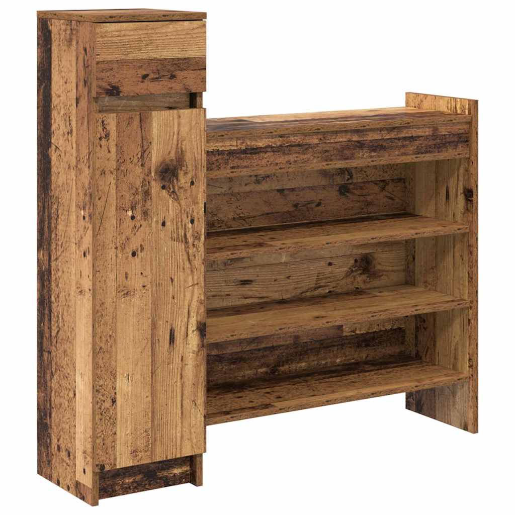 Schoenenkast 100,5 x 28 x 100 cm Bewerkt hout Oudhout