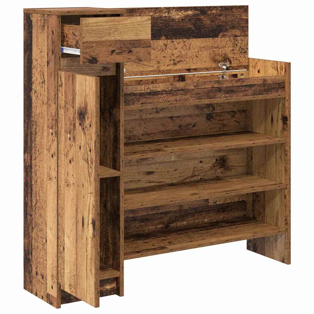 Schoenenkast 100,5 x 28 x 100 cm Bewerkt hout Oudhout