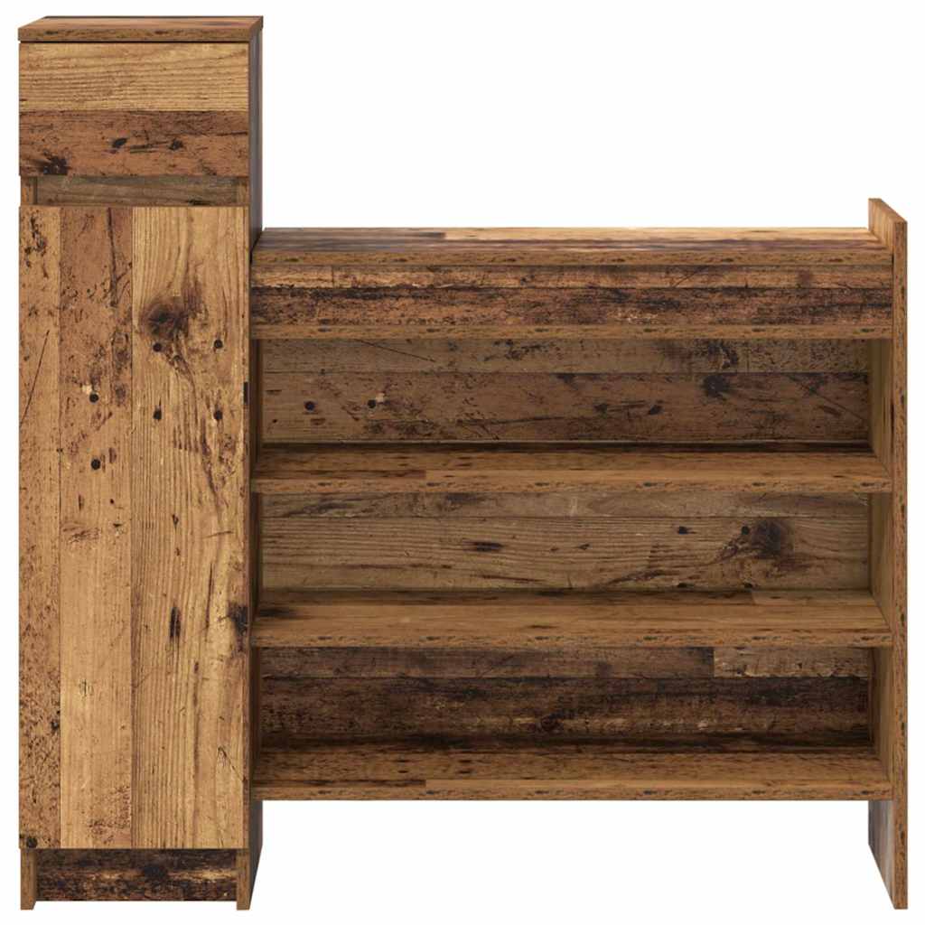 Schoenenkast 100,5 x 28 x 100 cm Bewerkt hout Oudhout