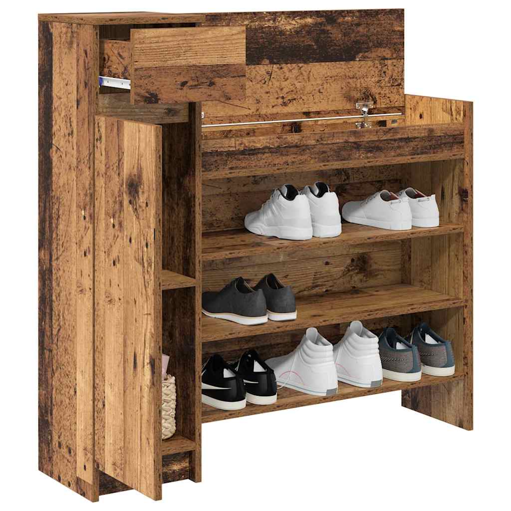 Schoenenkast 100,5 x 28 x 100 cm Bewerkt hout Oudhout