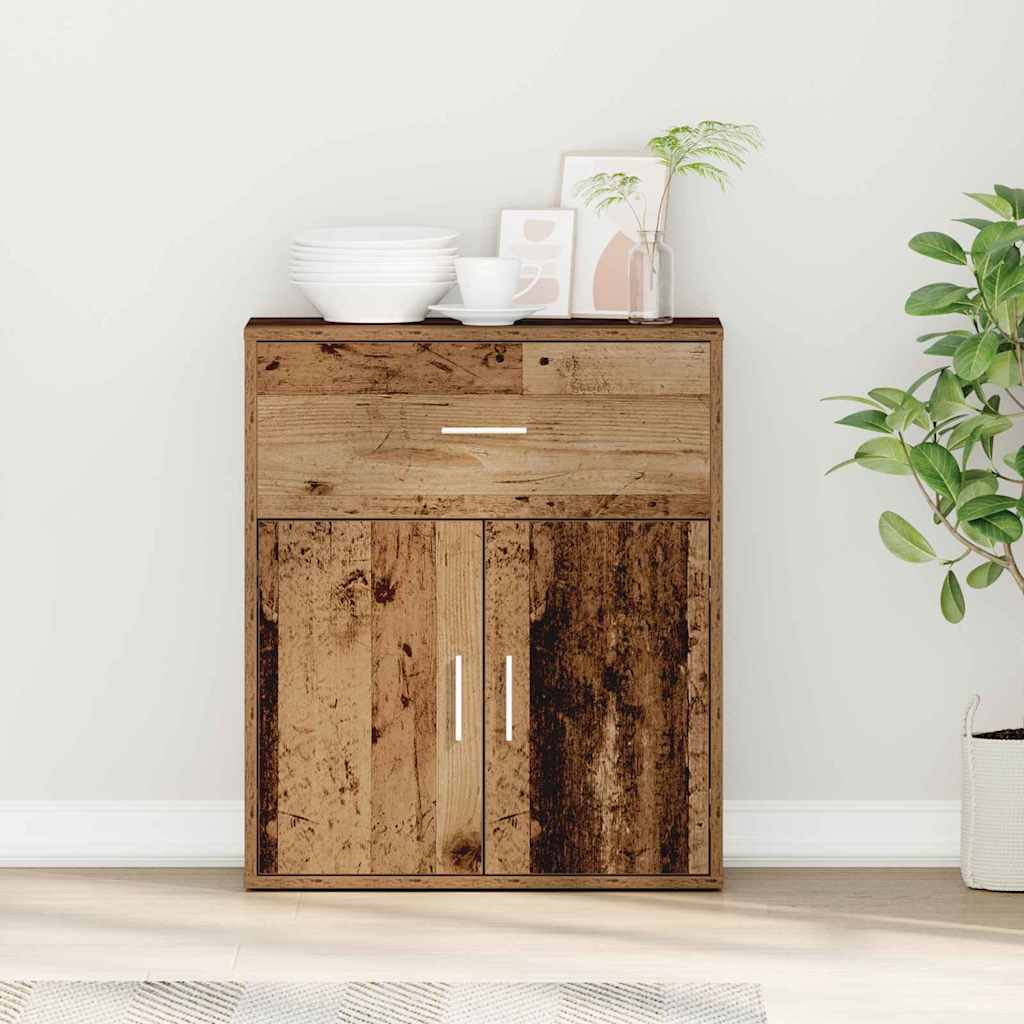 Dressoir met lade Oudhout 60 x 31 x 70 cm Bewerkt hout is nu te koop bij PeponiXL, paradijselijk wonen!