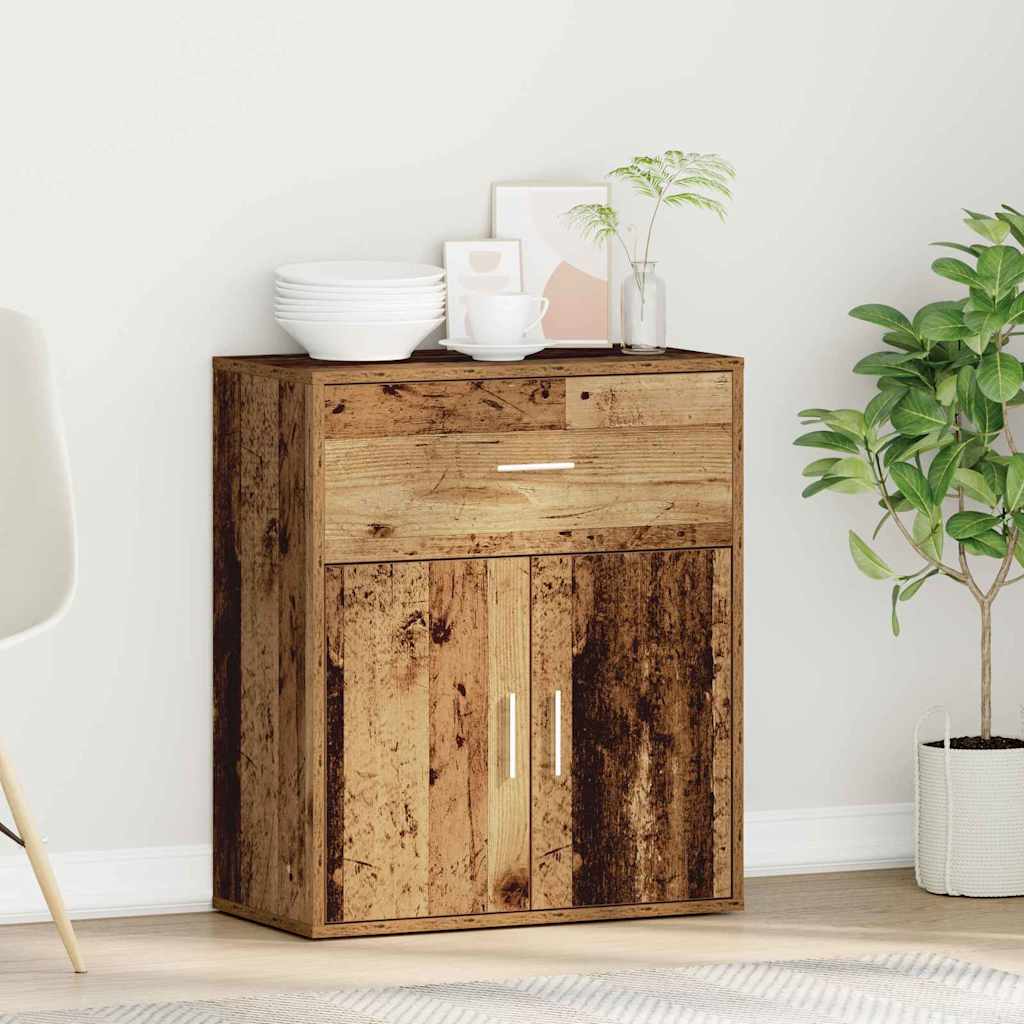 Dressoir met lade Oudhout 60 x 31 x 70 cm Bewerkt hout is nu te koop bij PeponiXL, paradijselijk wonen!