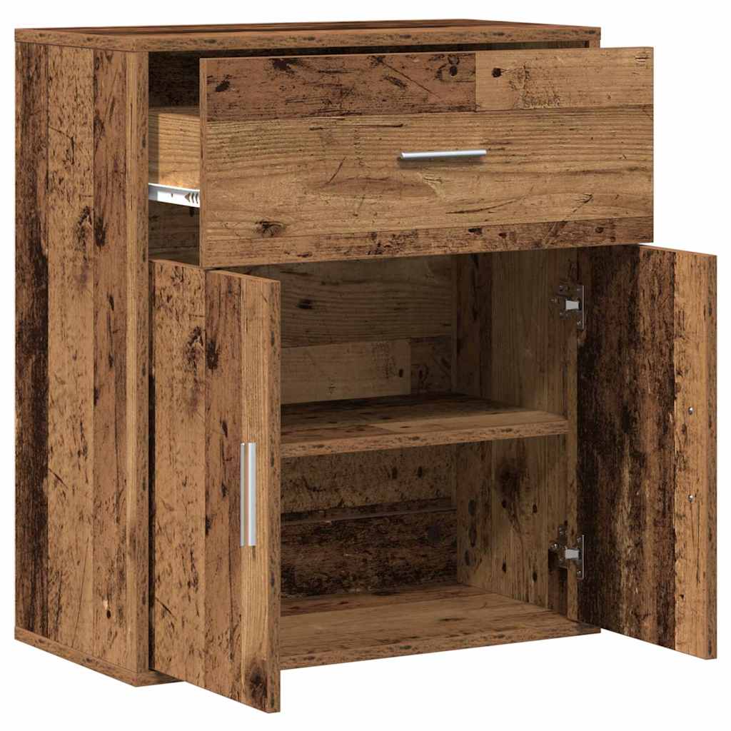 Dressoir met lade Oudhout 60 x 31 x 70 cm Bewerkt hout is nu te koop bij PeponiXL, paradijselijk wonen!