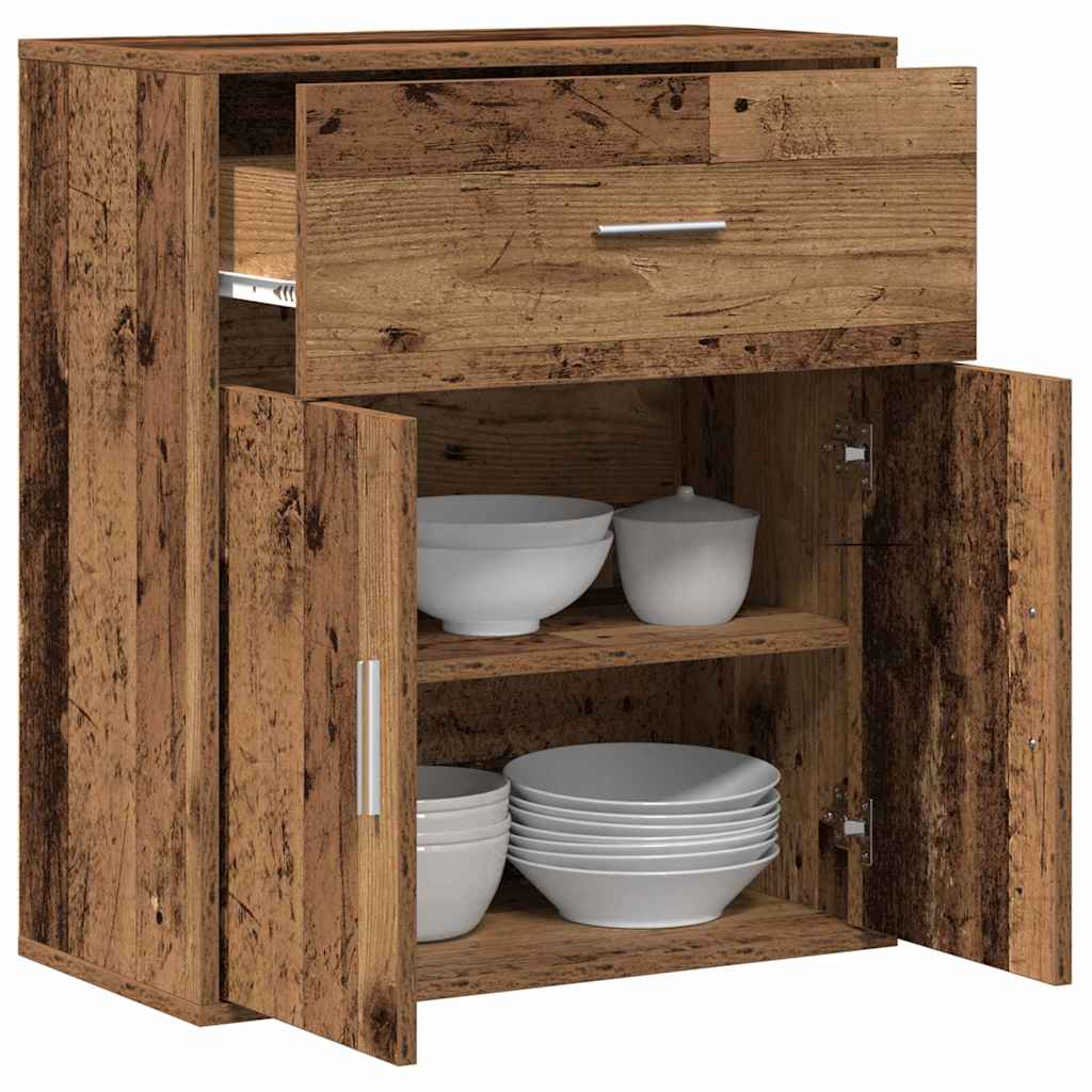 Dressoir met lade Oudhout 60 x 31 x 70 cm Bewerkt hout is nu te koop bij PeponiXL, paradijselijk wonen!