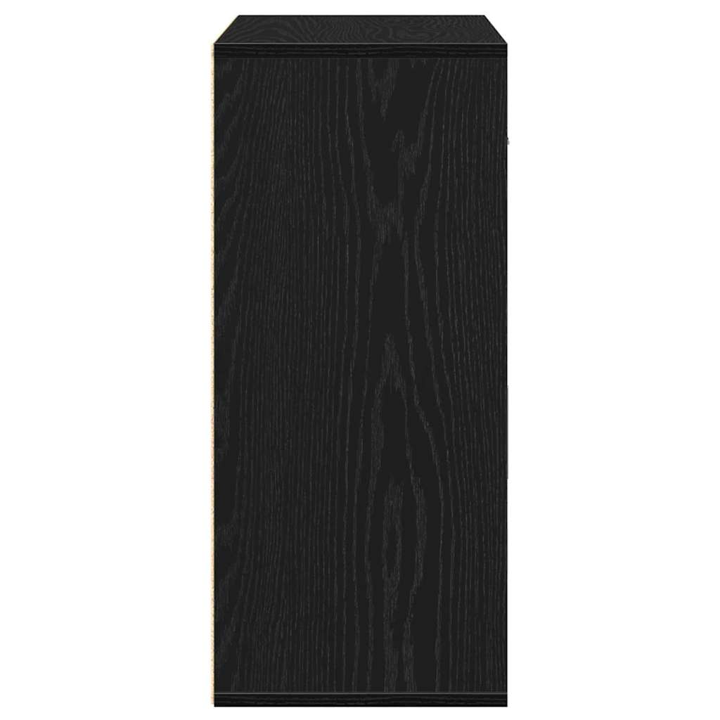 Dressoir met lade Zwart Eiken 60 x 31 x 70 cm Bewerkt hout is nu te koop bij PeponiXL, paradijselijk wonen!