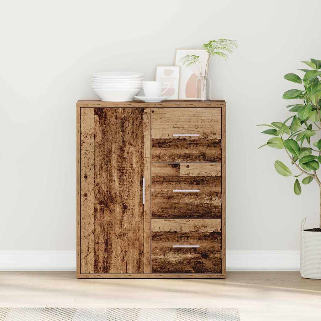 Dressoir met lade Oudhout 60 x 31 x 70 cm Bewerkt hout is nu te koop bij PeponiXL, paradijselijk wonen!