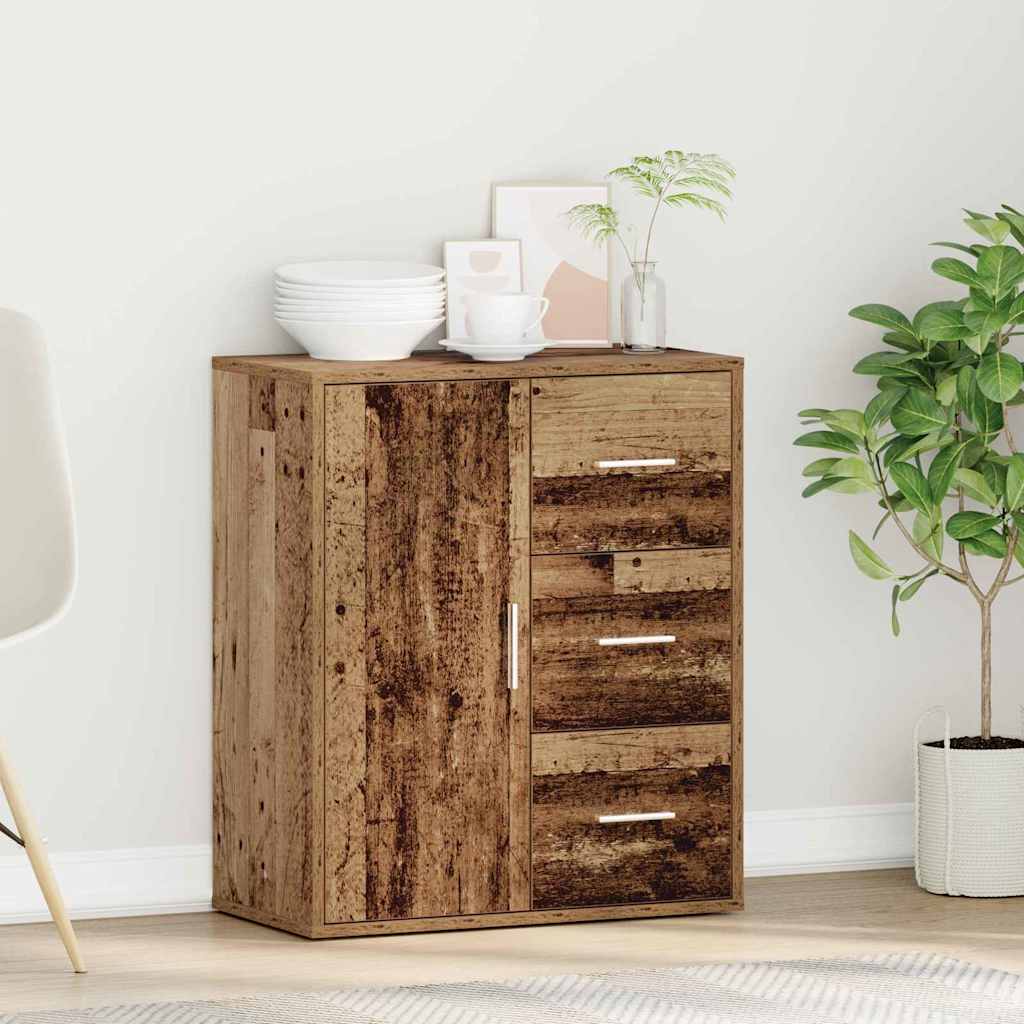 Dressoir met lade Oudhout 60 x 31 x 70 cm Bewerkt hout is nu te koop bij PeponiXL, paradijselijk wonen!