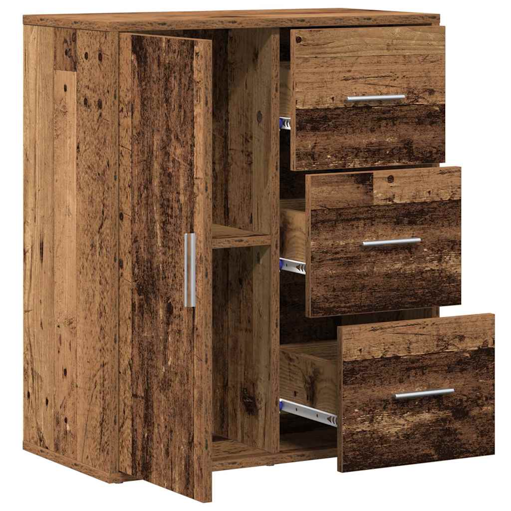 Dressoir met lade Oudhout 60 x 31 x 70 cm Bewerkt hout is nu te koop bij PeponiXL, paradijselijk wonen!