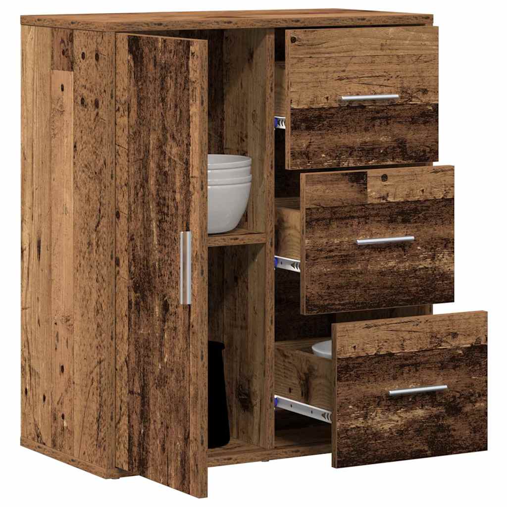 Dressoir met lade Oudhout 60 x 31 x 70 cm Bewerkt hout is nu te koop bij PeponiXL, paradijselijk wonen!