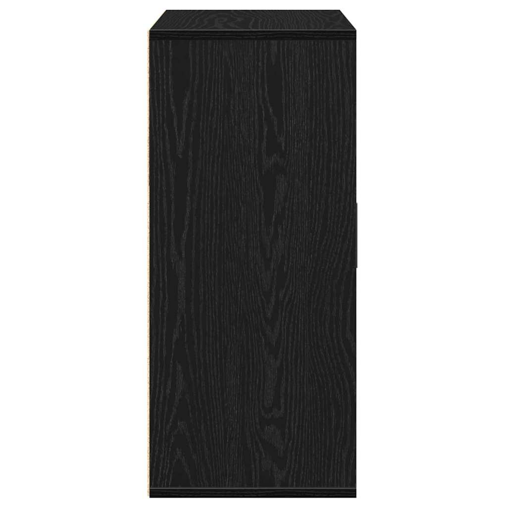 Dressoir met lade Zwart Eiken 60 x 31 x 70 cm Bewerkt hout is nu te koop bij PeponiXL, paradijselijk wonen!
