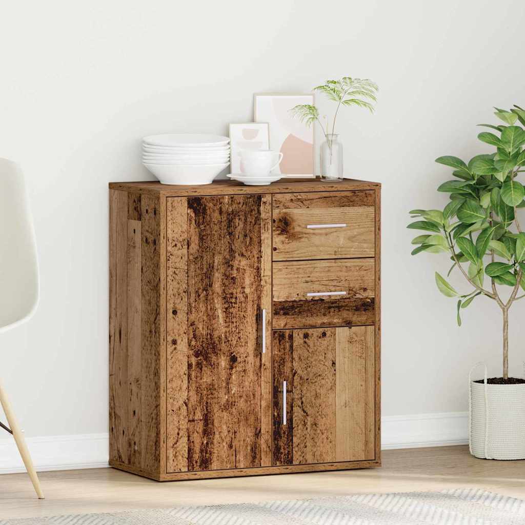 Dressoir met lade Oudhout 60 x 31 x 70 cm Bewerkt hout is nu te koop bij PeponiXL, paradijselijk wonen!