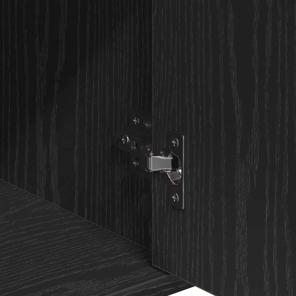 Dressoir met lade Zwart Eiken 60 x 31 x 70 cm Bewerkt hout is nu te koop bij PeponiXL, paradijselijk wonen!