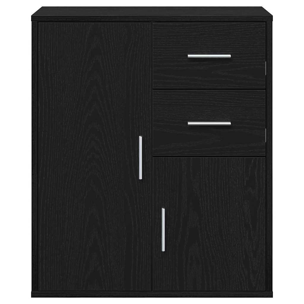 Dressoir met lade Zwart Eiken 60 x 31 x 70 cm Bewerkt hout is nu te koop bij PeponiXL, paradijselijk wonen!