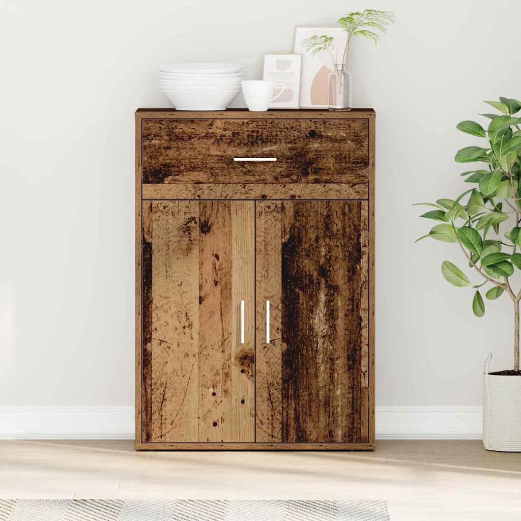 Dressoir met lade Oudhout 60 x 30 x 84 cm Bewerkt hout is nu te koop bij PeponiXL, paradijselijk wonen!