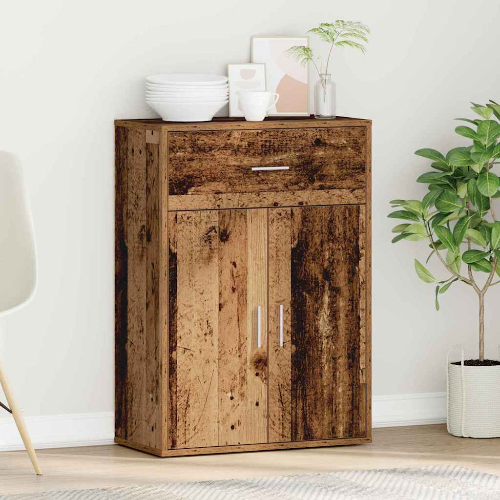 Dressoir met lade Oudhout 60 x 30 x 84 cm Bewerkt hout is nu te koop bij PeponiXL, paradijselijk wonen!