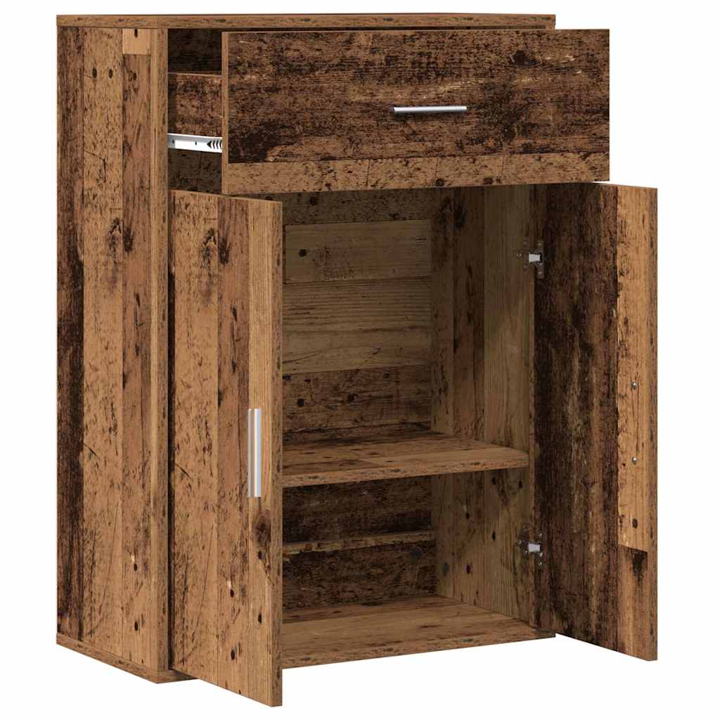 Dressoir met lade Oudhout 60 x 30 x 84 cm Bewerkt hout is nu te koop bij PeponiXL, paradijselijk wonen!