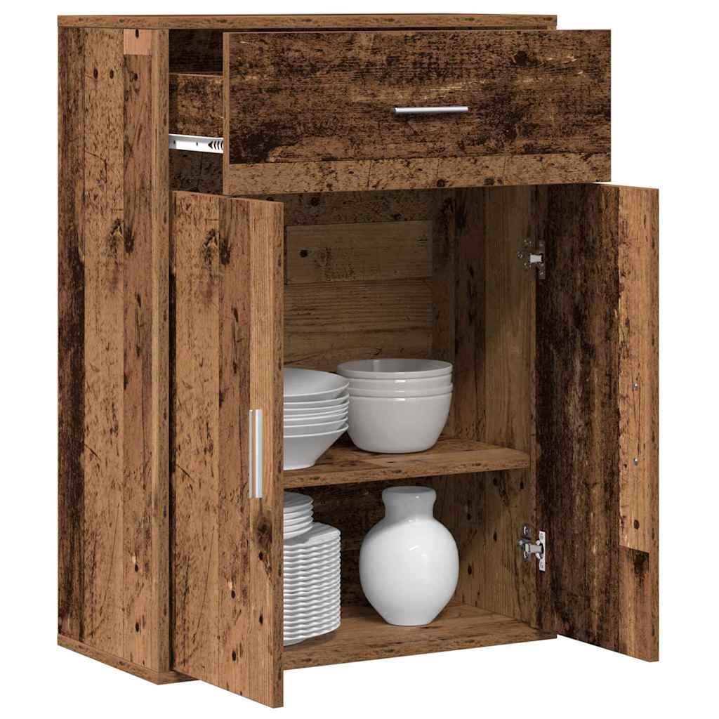 Dressoir met lade Oudhout 60 x 30 x 84 cm Bewerkt hout is nu te koop bij PeponiXL, paradijselijk wonen!