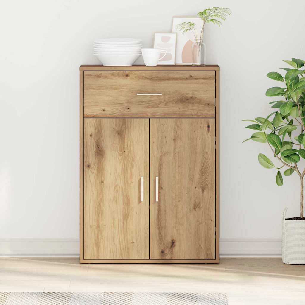 Dressoir met lade Artisan Eiken 60 x 30 x 84 cm Bewerkt hout is nu te koop bij PeponiXL, paradijselijk wonen!